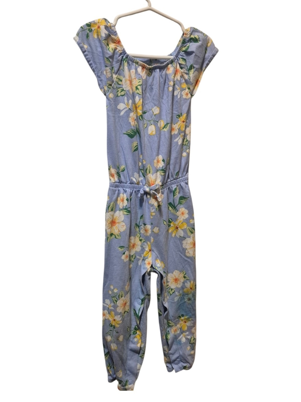 The Children's Place Light Blue Floral Jumpsuit Romper